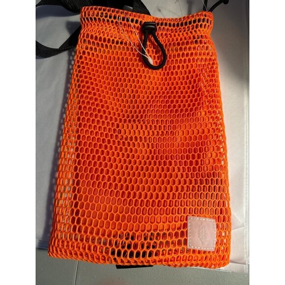 Free People FP Movement Mini Mesh Sling Bag Neon Orange NEW Double Bag - Picture 7 of 7